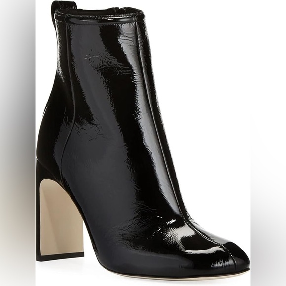 Rag & Bone Ellis Black Patent Leather Heel Ankle Zipper Square Toe Boot 11 / 41